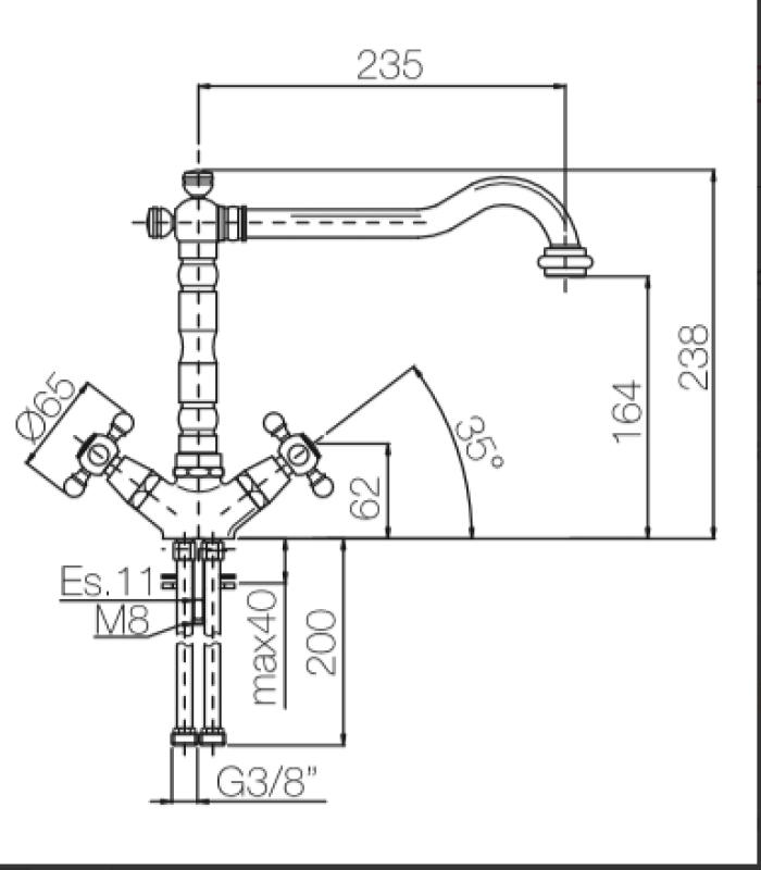 PB Old fashion kitchen fauchet V1910 Bronze