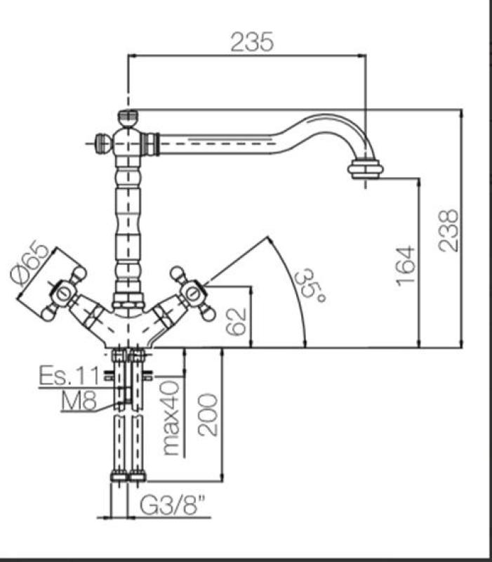 PB Old fashion kitchen faucet V1910 stainless steel