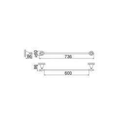 Huber Croisette Klasszikus Törölközőtartó 60cm Króm 4014.01H.CR