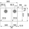 Franke Sirius 2 S2D 160 anderhalve 1,5 kunstof zwarte spoelbak 53,5x41cm onderbouw 1156276222