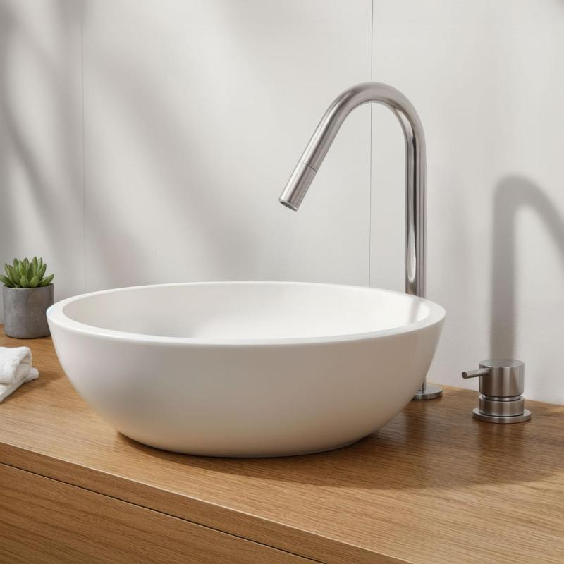 Waterevolution Flow 2-lyukas mosdó csaptelep króm kis V 120mm kifolyó T1121V01