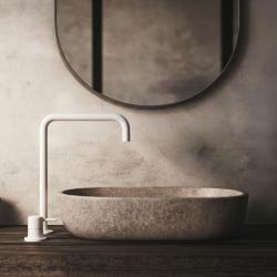 Waterevolution Flow 2-lyukú mosdócsaptelep magas kifolyóval 222 matt fehér T122HBR