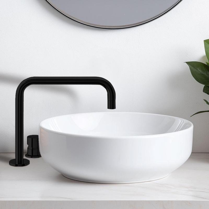 Waterevolution Flow 2-lyukú mosdócsaptelep matt fekete T112HPR