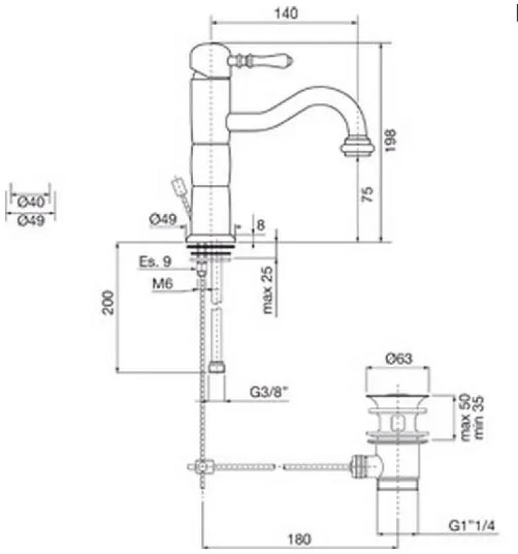 PB Classic klasszikus mosdócsaptelep pilar króm 1208592552