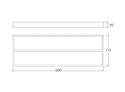 Waterevolution Deep dubbele handdoekhouder 60 cm mat zwart A212DPR