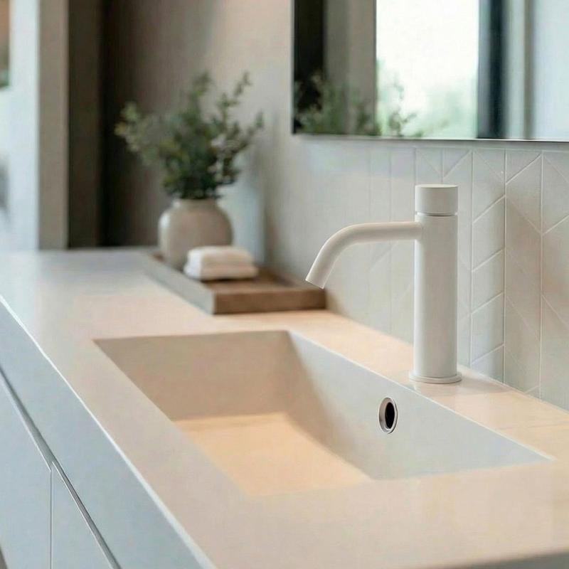 Waterevolution Flow zelfsluitende fonteinkraan mat wit T110TPBR