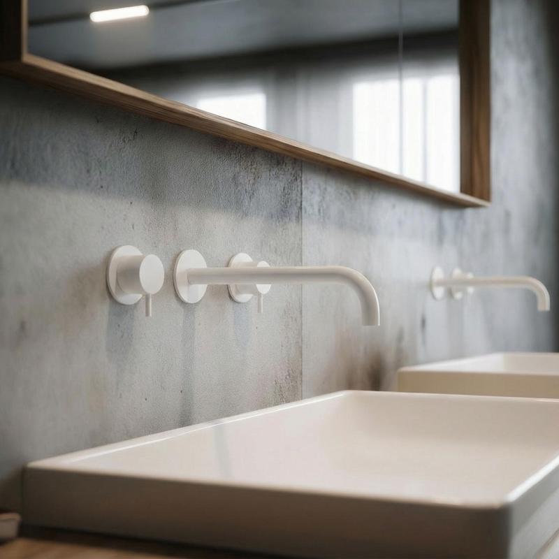 Waterevolution Flow 3 lyukas beépíthető mosdócsaptelep matt fehér, 21 cm-es kifolyóval T1163FBR-21