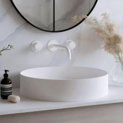 Waterevolution Flow 3 lyukas beépíthető mosdócsaptelep matt fehér, 15 cm-es kifolyóval T1163FBR-15