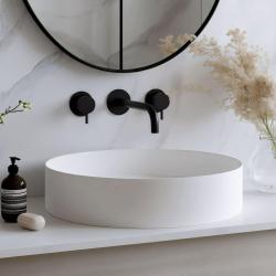 Waterevolution Flow 3 lyukú beépíthető mosdócsaptelep matt fekete, 15 cm-es kifolyóval T1163FPR-15