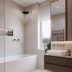 Waterevolution Flow beépíthető zuhanytermosztát, kerek rozetta, króm T142TB01