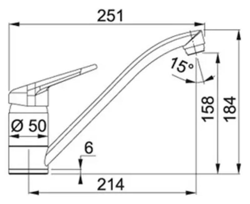 Franke Konyhai csaptelep Delta Novara Plus fix kifolyó króm 115.0347.142