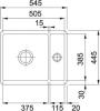 Franke spoelbak Fraceram Kubus KBK160 Onyx onderbouw 1260335887