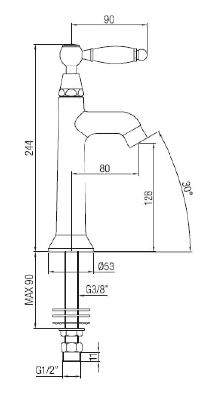 PB klasszikus forráscsap fehér fogantyúval hideg vízhez bronz 1208853892