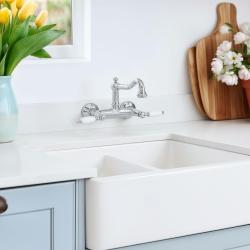 PB klasszikus csaptelep fali szerelésű csap Witte fogantyúkkal Króm 1208854172