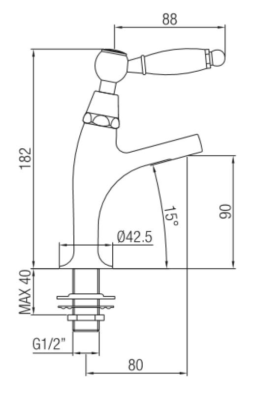 PB klasszikus szökőkútkapcsoló fehér fogantyúval hideg vízhez kis modell bronz 1208854902