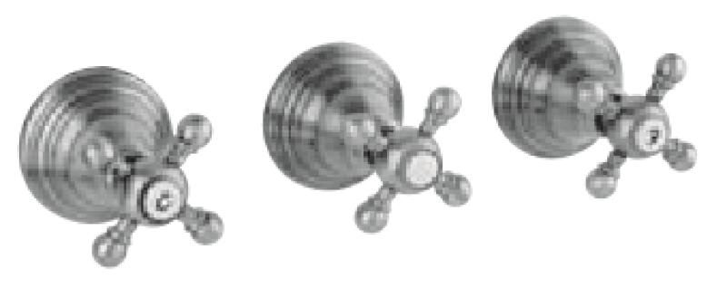 PB klasszikus 2-utas beépíthető zuhanykészlet átváltóval és csillag alakú fogantyúkkal Króm 1208855362