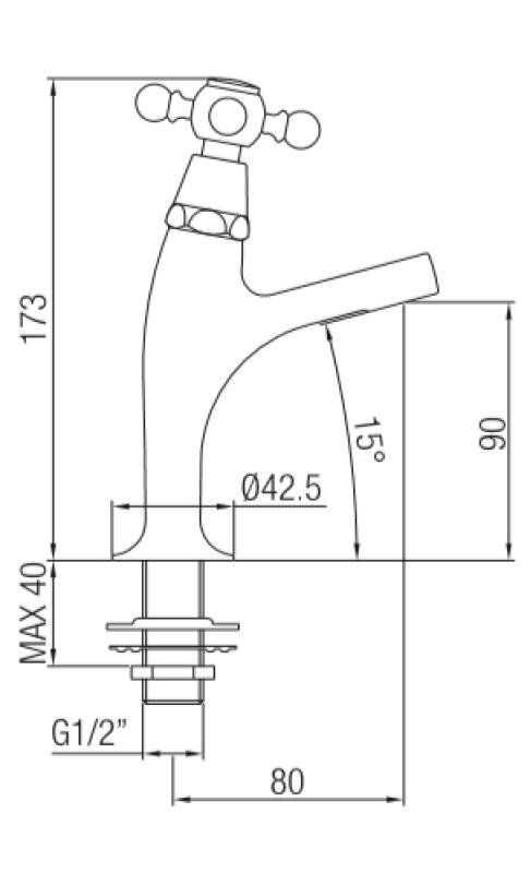 PB klasszikus csaptelep csillagfogantyúval hideg vízhez, kis modell bronz 1208855692