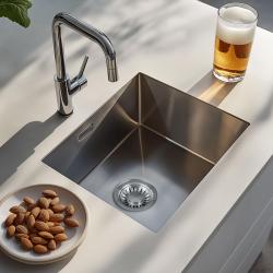 Lorreine 45R Luxe roestvrijstalen spoelbak 45x40 cm vlakbouw, onderbouw en opbouw 1208912452