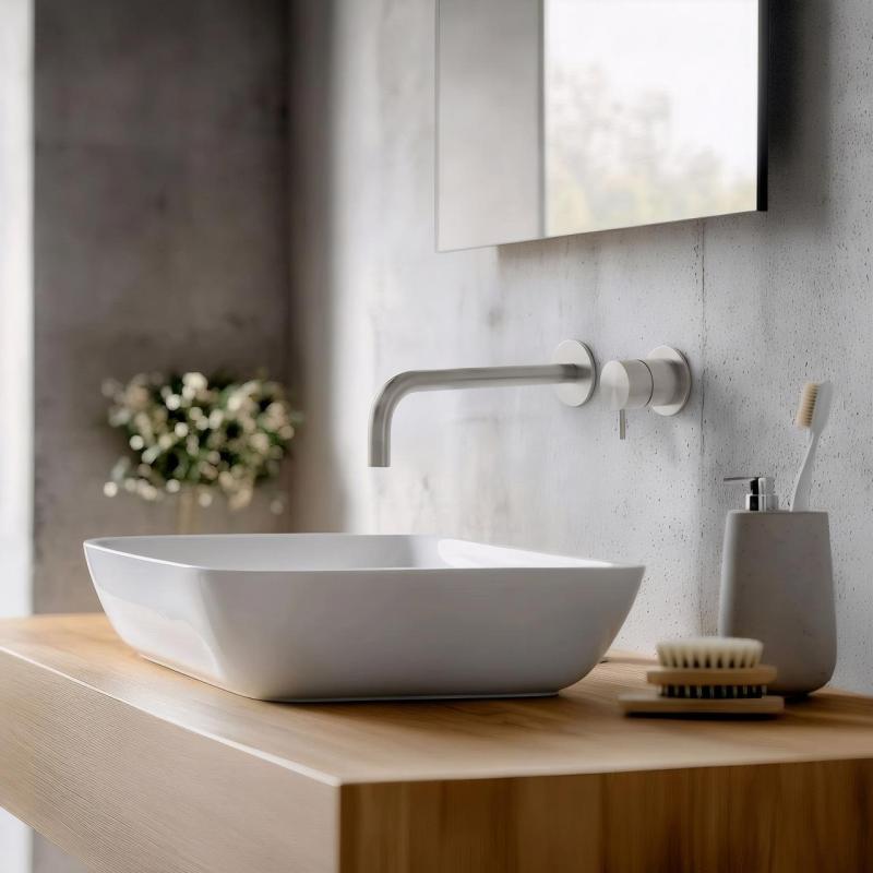 Waterevolution Flow beépíthető mosdócsap, teljes egészében rozsdamentes acélból T116BIEV2, 25 cm-es kifolyóval