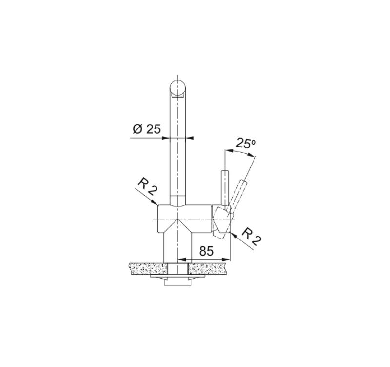 Franke masszív rozsdamentes acél konyhai csaptelep Atlas Neo forgatható kifolyó 115.0521.435