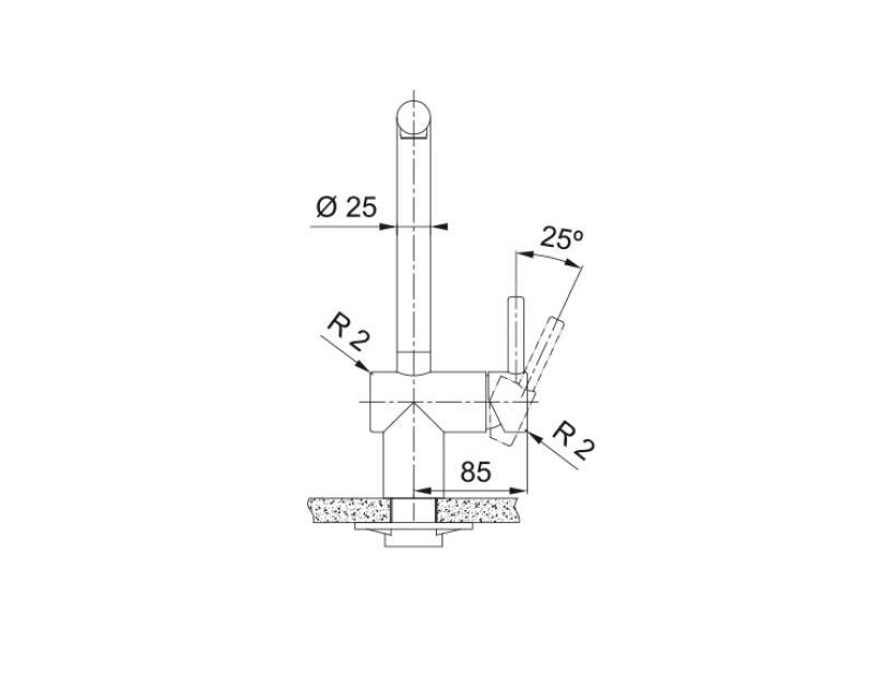 Franke solid stainless steel kitchen tap Atlas Neo swivel spout brushed matt black 115.0666.435