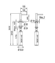 Franke Active Inbouw Zeepdispenser roestvrijstaal-look 119.0547.904