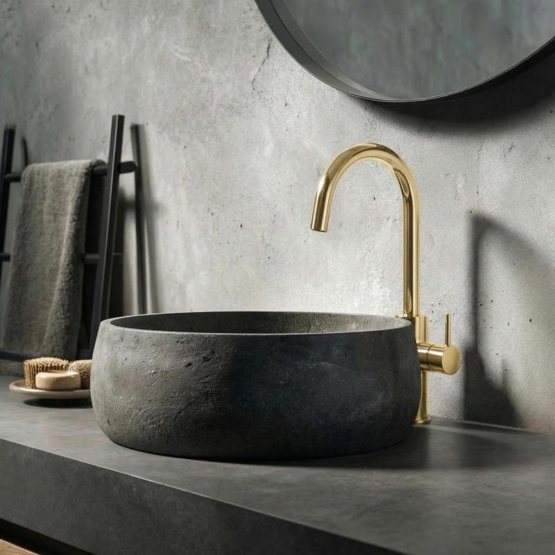 Waterevolution Flow mosdók csaptelep magas modell PVD kefélt light gold T1121FUWGE