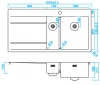 Caressi RVS 1,5 Spoelbak rechts met afdruip links CAPP1534ABR B101xL52 opbouw onderbouw en vlakinbouw 1208921301