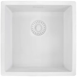 Caressi White Line fehér kvarc mosogatótálca 40 cm beépíthető CAGRPP40WH-FL 1208921336