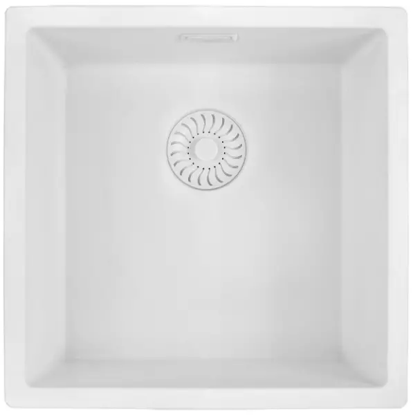 Caressi White Line fehér kvarc mosogatótálca 40 cm beépíthető CAGRPP40WH-FL 1208921336