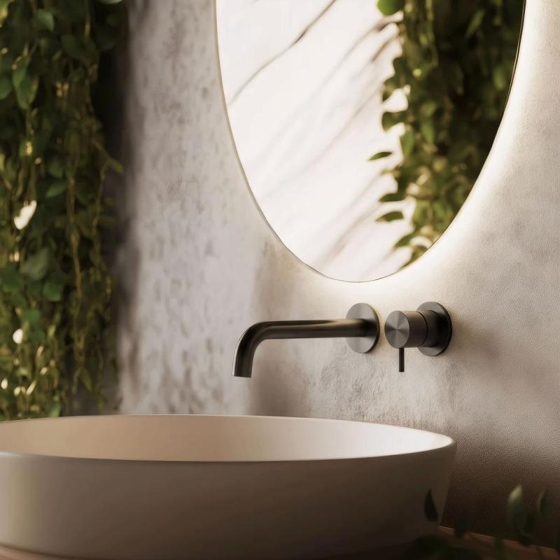 Waterevolution Flow beépíthető mosdócsaptelep PVD Gun Metal, 15 cm-es kifolyóval T116BME-15