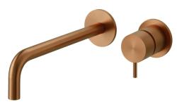 Waterevolution Flow Beépíthető mosdócsaptelep, PVD-bevonatú, csiszolt réz, 21 cm-es kifolyóval, T116BCPE-21