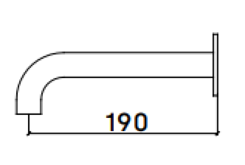 Waterevolution Flow baduitloop mat wit T167119BR lengte uitloop 19 cm