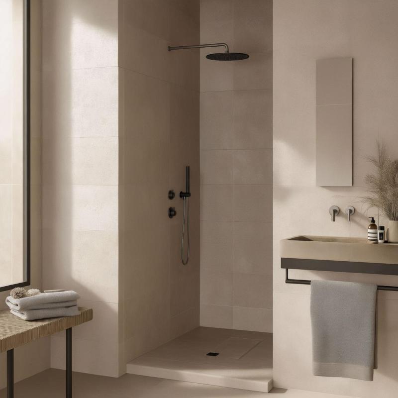 Waterevolution Flow beépíthető zuhanytermosztát 1 átállítócsappal, gun metal 1208948849