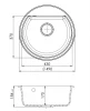 GraniteMy Bremen ronde granieten spoelbak 43 cm zwart opbouw en onderbouw met kraangatbank 1208952257