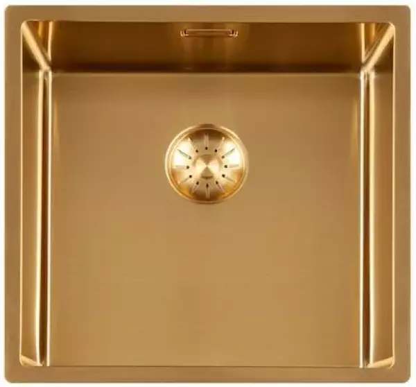 Lorreine 40SP-Gold Luxe rozsdamentes acél mosogató PVD arany 40x40 beépíthető, sima építés és felépítés 1208952328