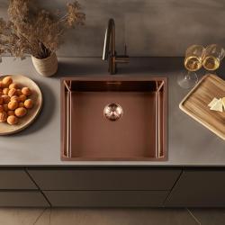 Lorreine 50SP-Copper Luxe RVS mosogató medence réz színű PVD Copper 50x40 beépített, felületre szerelt és aláépített 1208952369