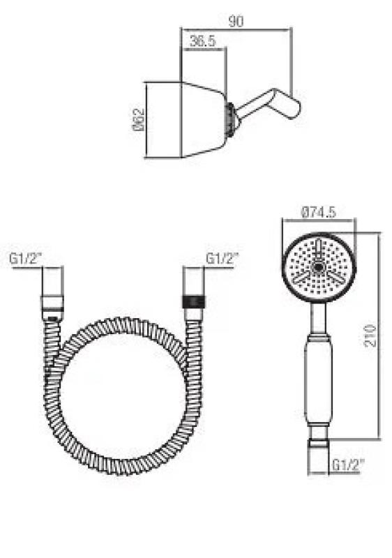 PB klasszikus kézi zuhanyszett akasztóval króm 1208952418