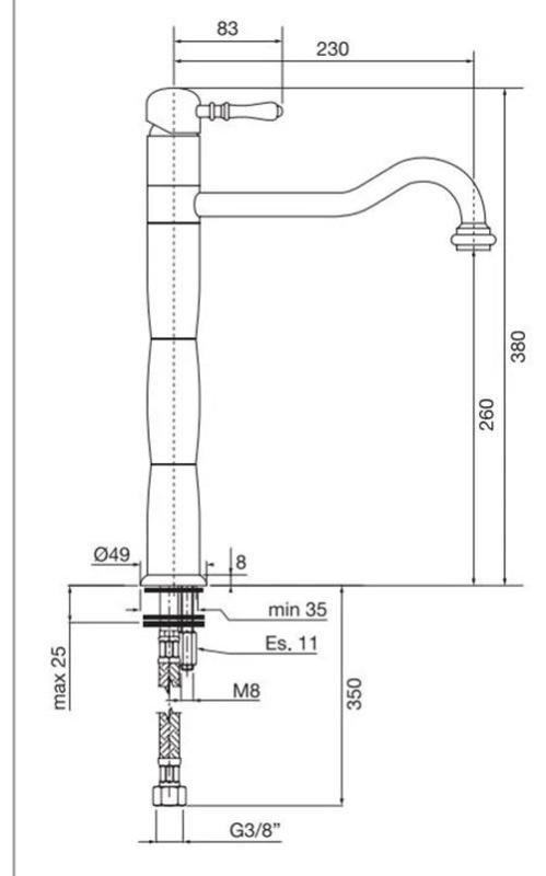 PB Classic Nosztalgikus oszlop konyhai csaptelep Króm 1208952920