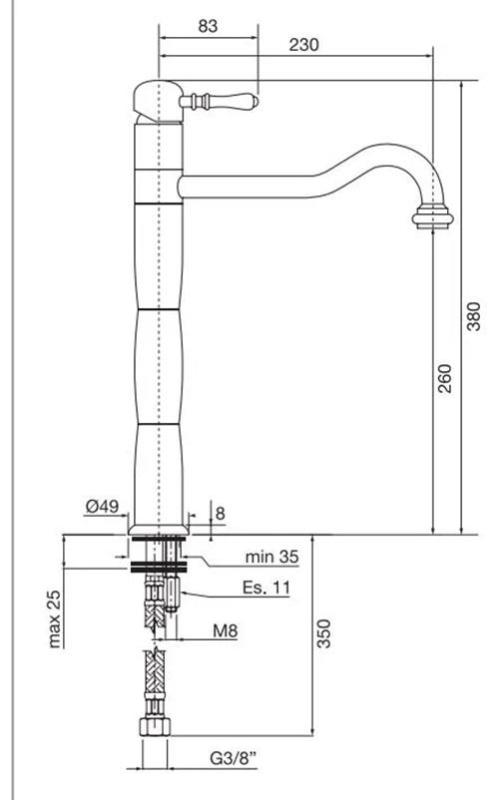 PB Classic Nosztalgikus oszlop konyhai csaptelep Bronz 1208952921