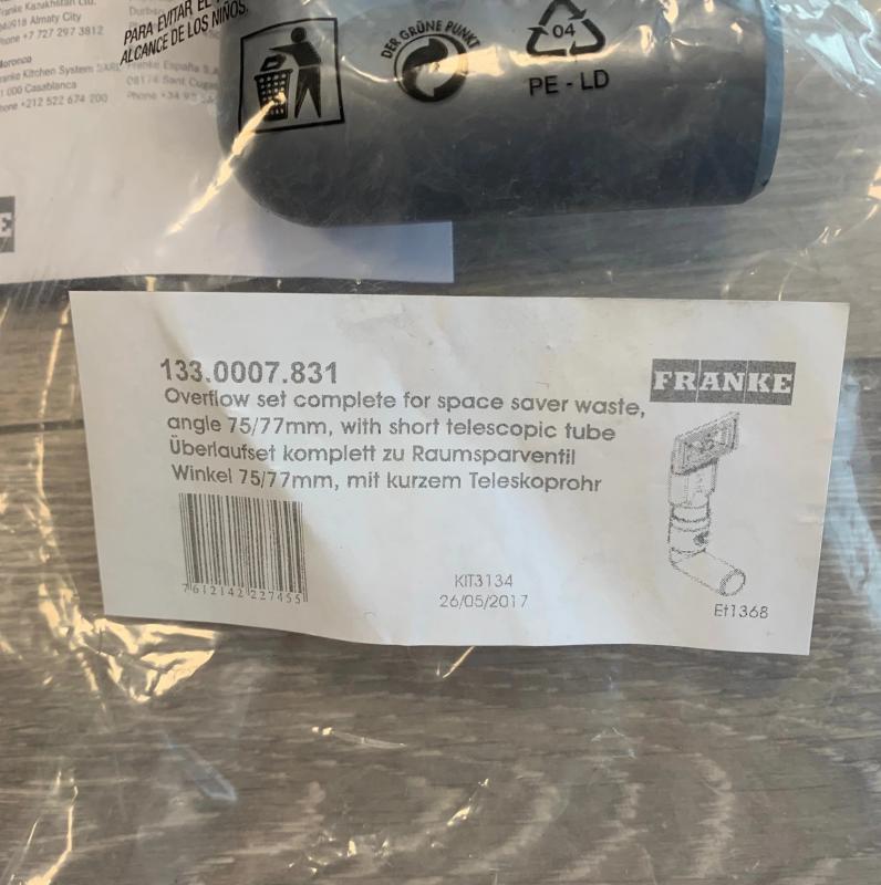 Franke Túlfolyószerelvény Univerzális Sarok 75/77 133.0036.499