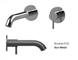 SB Round beépített mosdócsaptelep gun metal PVD 162mm