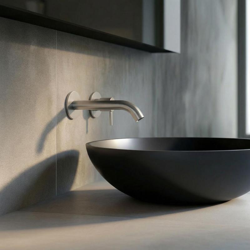 SB Round 316 beépíthető mosdócsaptelep rozsdamentes acél 132mm