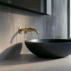 SB Round 316 beépíthető mosdócsaptelep, Kefélt Sárgaréz PVD 132mm