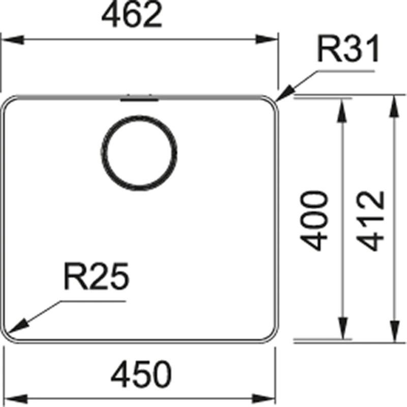 Franke Mythos MYX 210.45 rozsdamentes acél mosogató 45x40cm síkbeépítés 127.0638.275