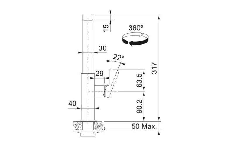 Franke geborstelde zwarte keukenkraan Mythos met draaibare uitloop 115.0550.441

---

Franke fekete szálcsiszolt Mythos konyhai csaptelep forgatható kifolyóval 115.0550.441