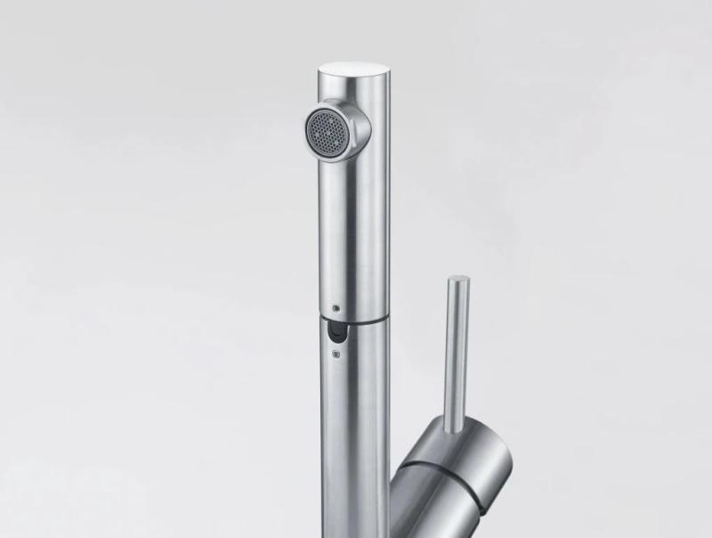 Franke Orbit masszív rozsdamentes acél alacsony konyhai csaptelep kihúzható kifolyóval inox 115.0569.461