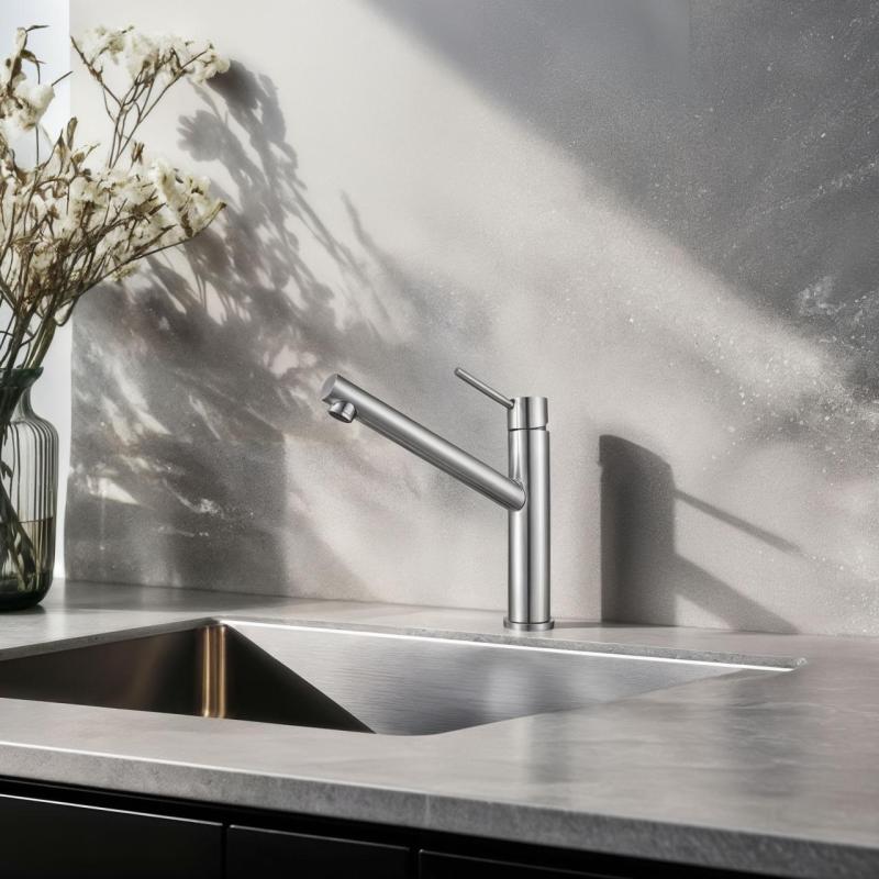 Franke Orbit tömör rozsdamentes acél magas konyhai csaptelep forgatható kifolyóval inox 115.0600.928