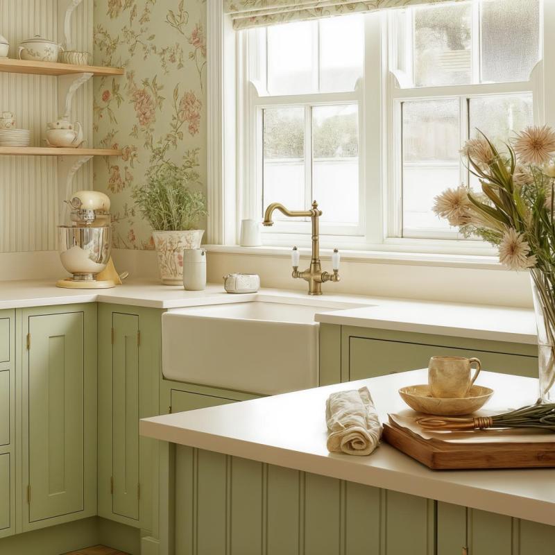 PB Nosztalgikus klasszikus vidéki konyhai csaptelep Bronz fehér fogantyúkkal 1208953913