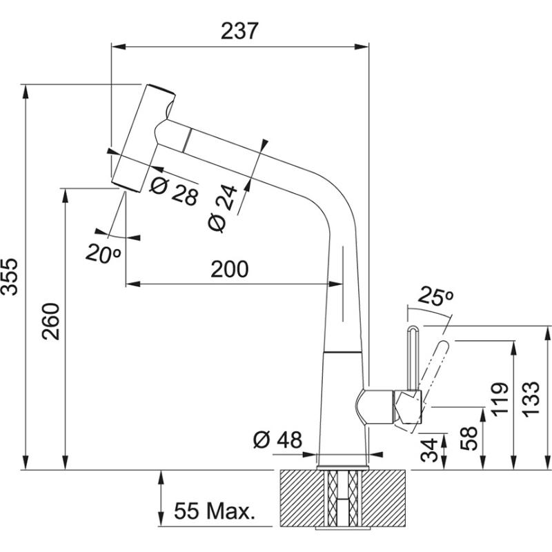Franke Icon Keukenkraan mat zwart met uittrekbare uitloop 115.0625.190

Franke Icon matt fekete konyhai csaptelep kihúzható kifolyóval 115.0625.190